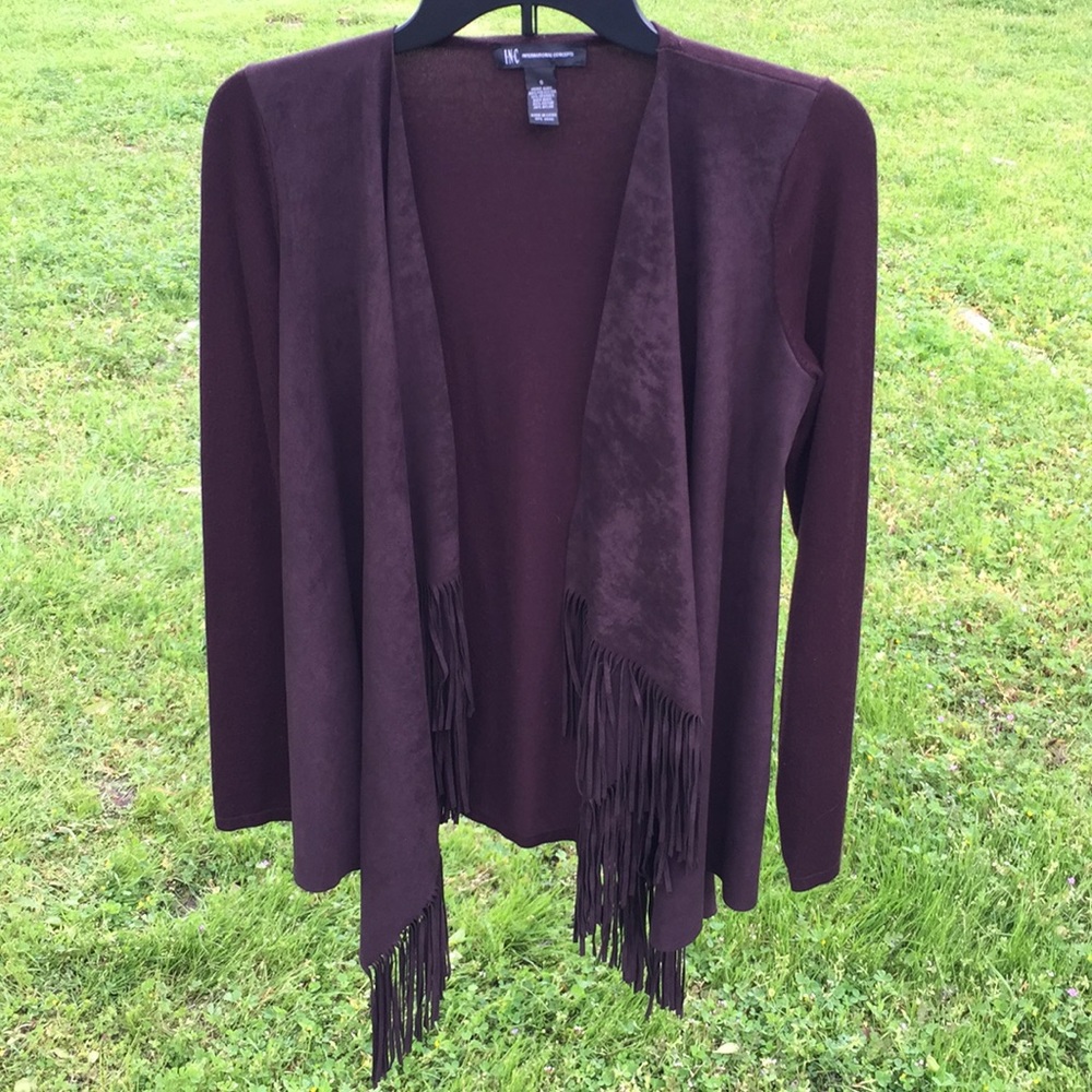 INC Dark brown sueded sweater